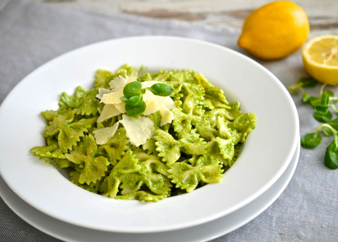 Makaron z pesto z roszponki